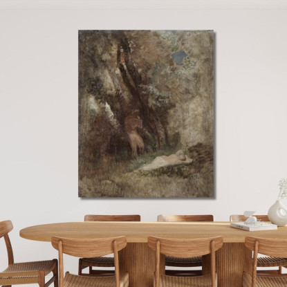 Fauno E Ninfa Nel Bosco Arnold Böcklin abk11 quadro stampato su tela