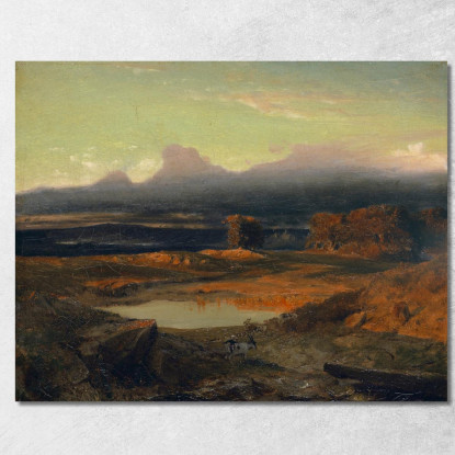 Paesaggio Al Tramonto Arnold Böcklin abk20 quadro stampato su tela