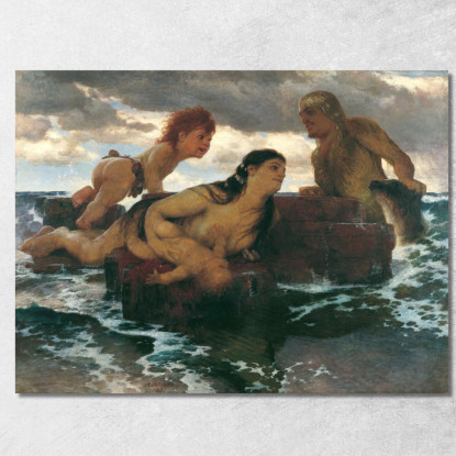 Idillio Marino Arnold Böcklin abk25 quadro stampato su tela