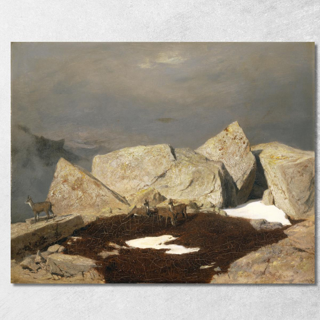 Paesaggio Montano Con Camosci Arnold Böcklin abk30 quadro stampato su tela