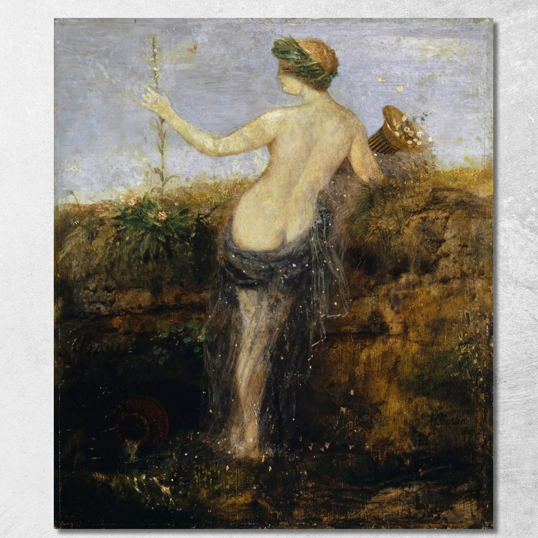 Ninfa Con Cornucopia Arnold Böcklin abk32 quadro stampato su tela