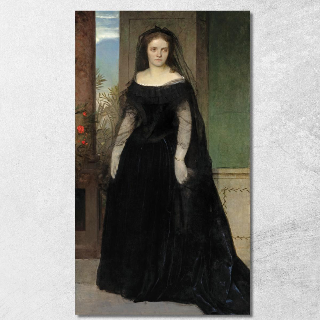 Ritratto Dell'Attrice Fanny Janauschek Arnold Böcklin abk51 quadro stampato su tela