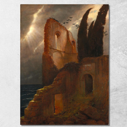 Rovina Sul Mare Arnold Böcklin abk54 quadro stampato su tela