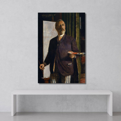 Autoritratto In Studio Arnold Böcklin abk57 quadro stampato su tela