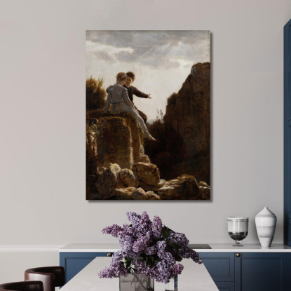 La Luna Di Miele Arnold Böcklin abk65 quadro stampato su tela