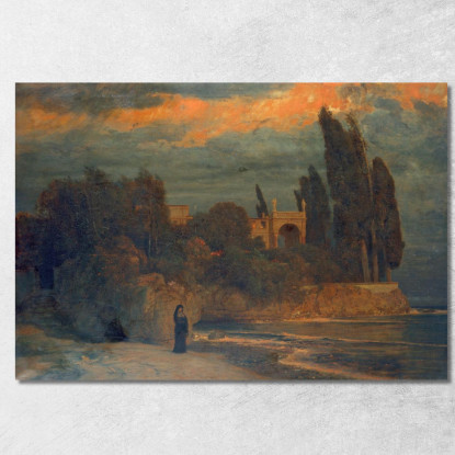 Villa Sul Mare Arnold Böcklin abk74 quadro stampato su tela