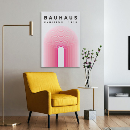 Quadro Bauhaus Struttura Ad Arco Rosa Bauhaus Style bhs7 quadro stampato su tela