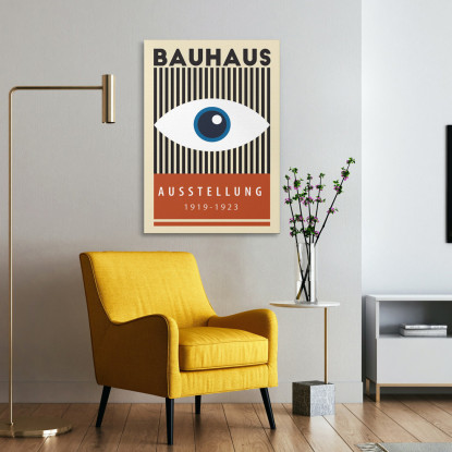 Quadro Bauhaus Occhio Su Sfondo Rigato Bauhaus Style bhs9 quadro stampato su tela