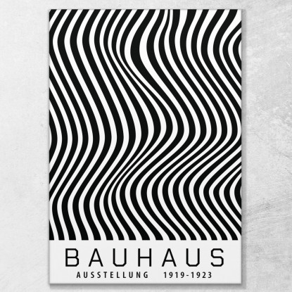 Quadro Bauhaus Onde Ipnotiche Monocromatiche Bauhaus Style bhs20 quadro stampato su tela