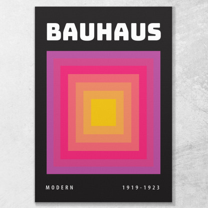 Quadro Bauhaus Gradiente Di Quadrati Concentrici Bauhaus Style bhs21 quadro stampato su tela