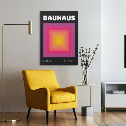 Quadro Bauhaus Gradiente Di Quadrati Concentrici Bauhaus Style bhs21 quadro stampato su tela