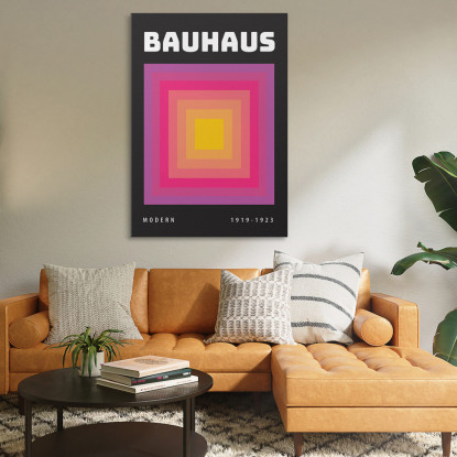 Quadro Bauhaus Gradiente Di Quadrati Concentrici Bauhaus Style bhs21 quadro stampato su tela