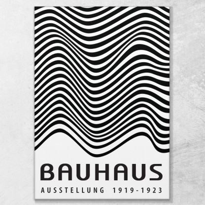 Quadro Bauhaus Onde Monocromatiche Ondulate Bauhaus Style bhs25 quadro stampato su tela