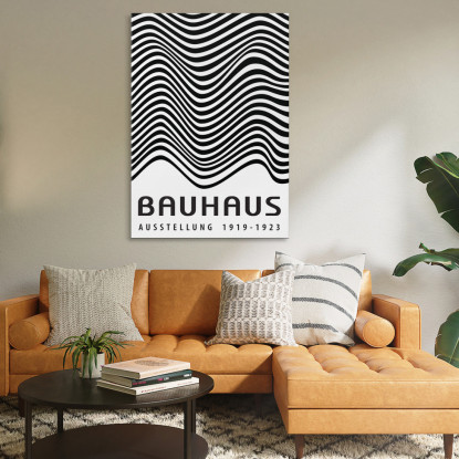 Quadro Bauhaus Onde Monocromatiche Ondulate Bauhaus Style bhs25 quadro stampato su tela