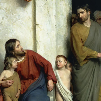 Cristo E I Bambini Carl Bloch cbl4 quadro stampato su tela