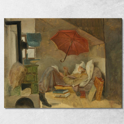 Der Arme Poet Il Povero Poeta Carl Spitzweg csp10 quadro stampato su tela