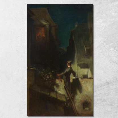 Il Violinista Al Chiaro Di Luna Carl Spitzweg csp14 quadro stampato su tela