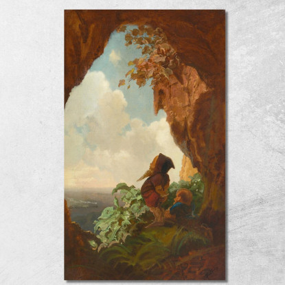 La Prima Ferrovia Carl Spitzweg csp17 quadro stampato su tela