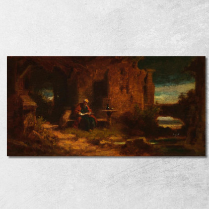 Eremita Nel Crepuscolo L'Ancoraggio Carl Spitzweg csp22 quadro stampato su tela