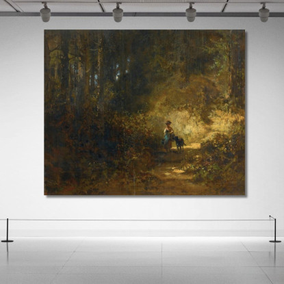 Nel Bosco Nella Foresta Carl Spitzweg csp31 quadro stampato su tela