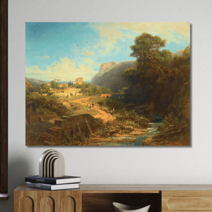 Paesaggio Italiano Paesaggio Italiano Carl Spitzweg csp34 quadro stampato su tela