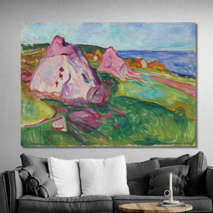 Red Rocks Di Åsgårdstrand Edvard Munch em259 quadro stampato su tela