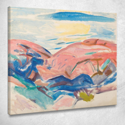 Rocce Rosse Edvard Munch em260 quadro stampato su tela