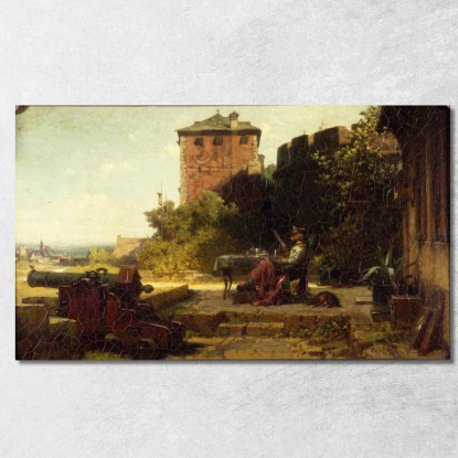 Il Vecchio Comandante Della Fortezza Carl Spitzweg csp62 quadro stampato su tela