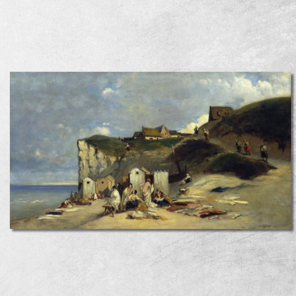 Bagno Di Donna A Dieppe I Carl Spitzweg csp66 quadro stampato su tela