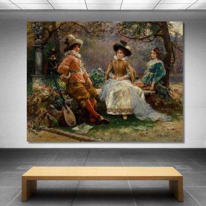 Musica Nel Giardino Cesare Auguste Detti cad14 quadro stampato su tela