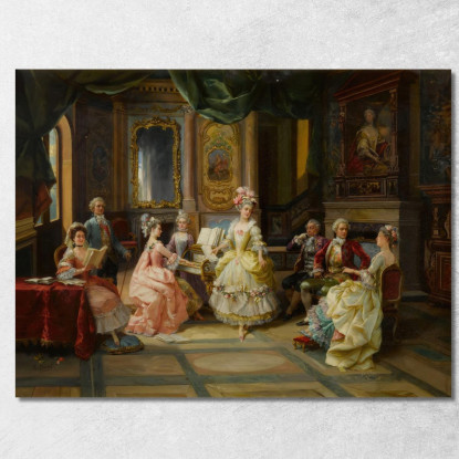 Musica In Salotto Cesare Auguste Detti cad15 quadro stampato su tela