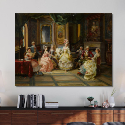 Musica In Salotto Cesare Auguste Detti cad15 quadro stampato su tela