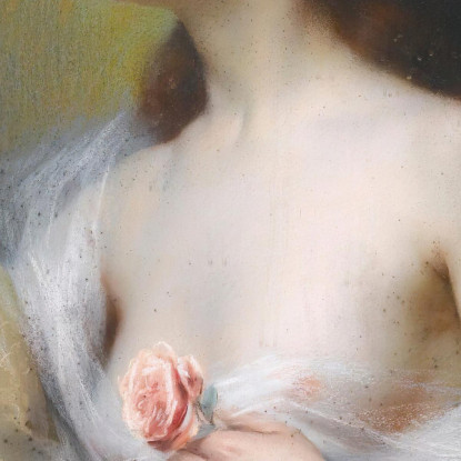 Ragazza Con Una Rosa Delphin Enjolras dej12 quadro stampato su tela