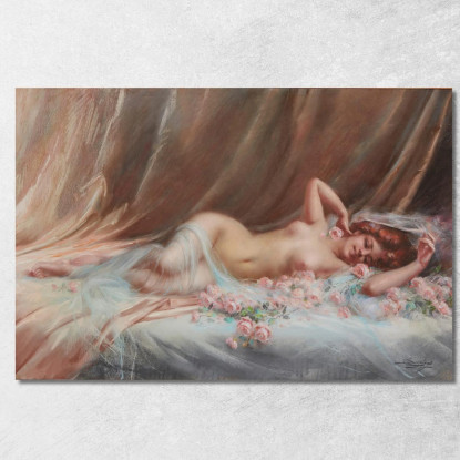 Nudo Con Rose Delphin Enjolras dej26 quadro stampato su tela