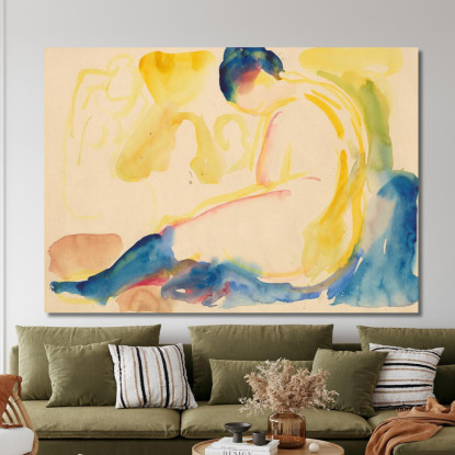 Nudo Femminile Seduto Con Calze Blu Edvard Munch em269 quadro stampato su tela