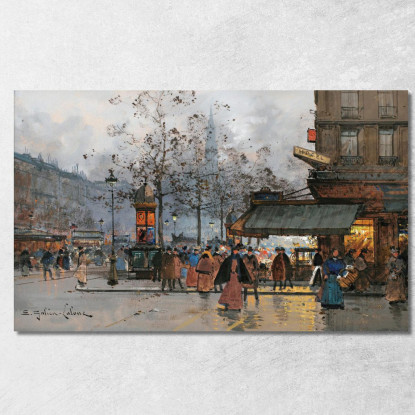 Boulevard Vivace A Parigi Eugène Galien-Laloue egl7 quadro stampato su tela