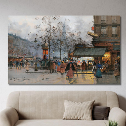 Boulevard Vivace A Parigi Eugène Galien-Laloue egl7 quadro stampato su tela