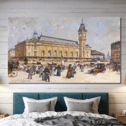 Gare De Lyon Eugène Galien-Laloue egl13 quadro stampato su tela