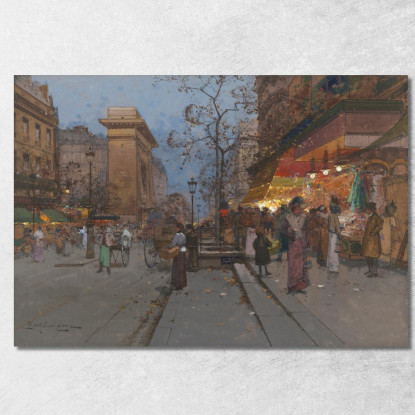 La Porte Saint Denis 2 Eugène Galien-Laloue egl20 quadro stampato su tela