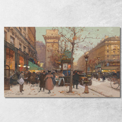 La Porte Saint Denis Eugène Galien-Laloue egl21 quadro stampato su tela