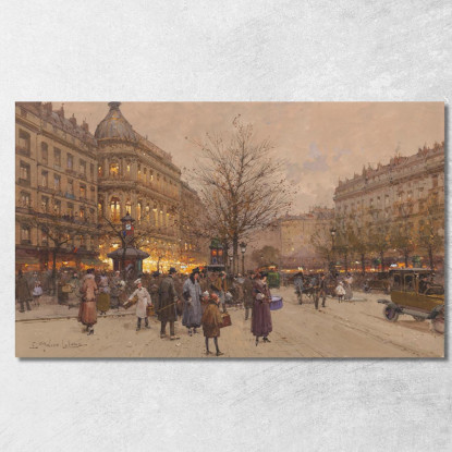 Il Viale Verso Il Ponte Eugène Galien-Laloue egl25 quadro stampato su tela