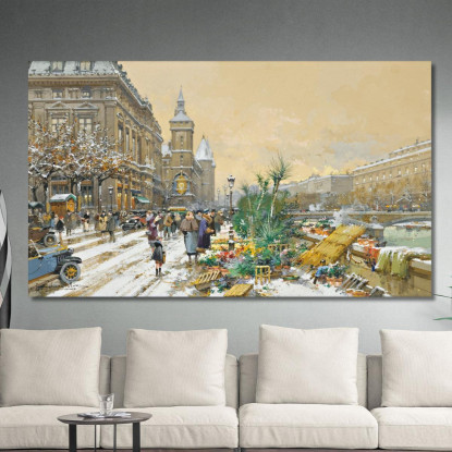 Il Flower Quay E La Conciergerie Eugène Galien-Laloue egl33 quadro stampato su tela