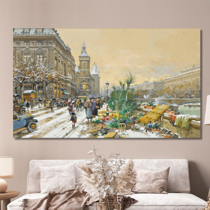 Il Flower Quay E La Conciergerie Eugène Galien-Laloue egl33 quadro stampato su tela