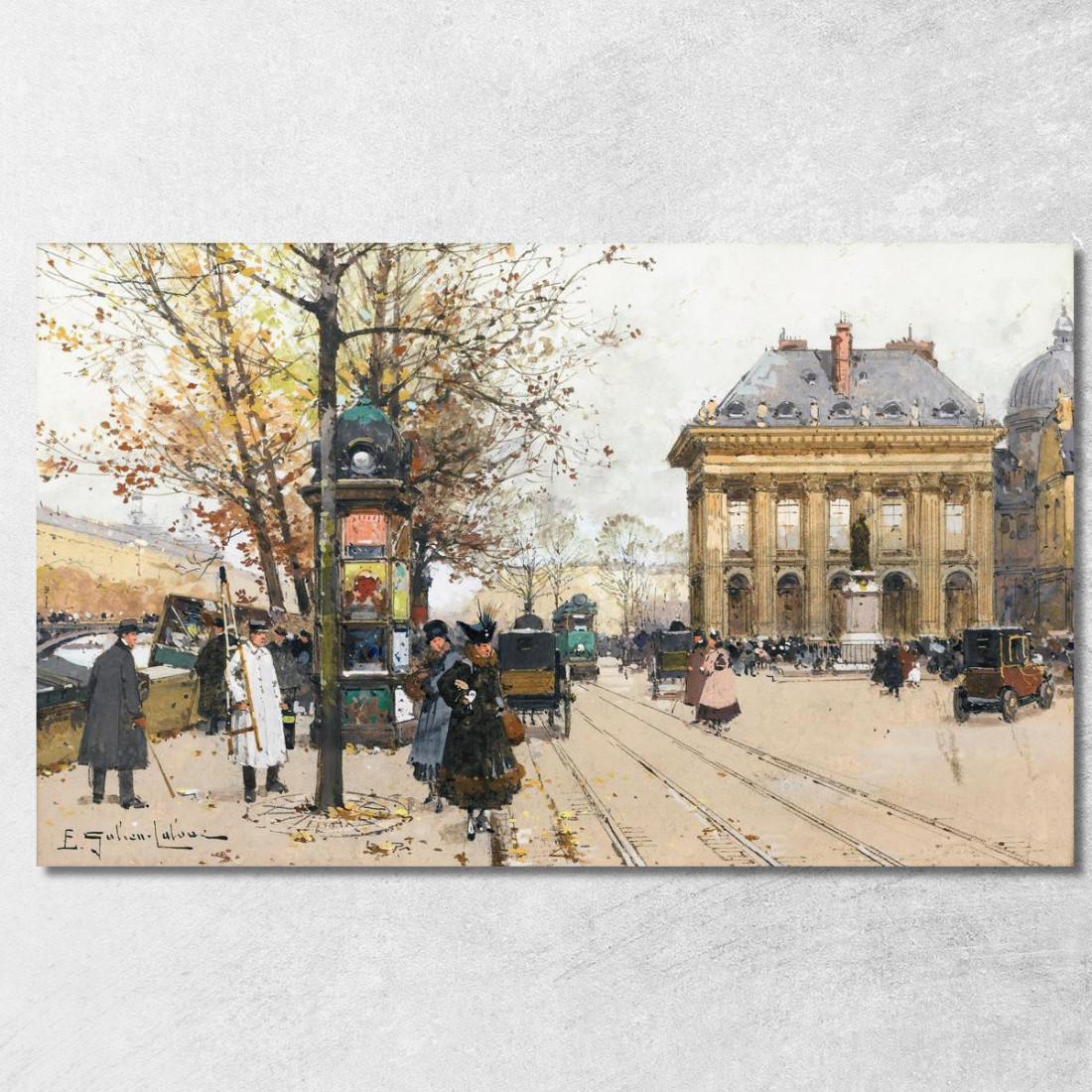 Le Banchine Della Senna Autunno Eugène Galien-Laloue egl37 quadro stampato su tela