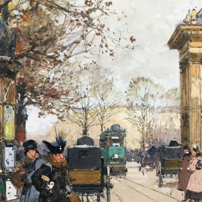 Le Banchine Della Senna Autunno Eugène Galien-Laloue egl37 quadro stampato su tela