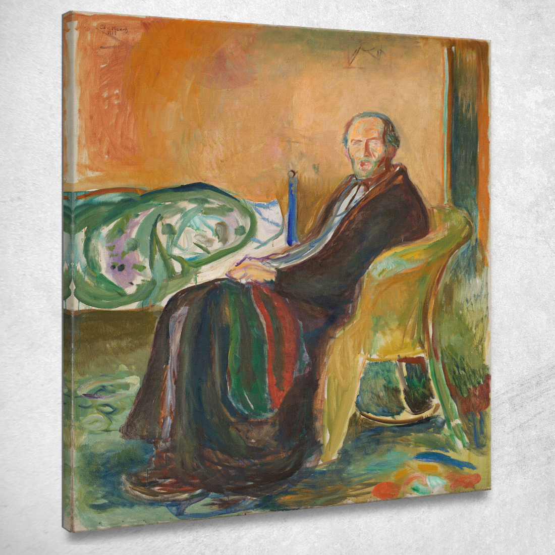 Autoritratto Con L'Influenza Spagnola Edvard Munch em277 quadro stampato su tela