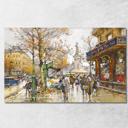 Piazza Della Repubblica Eugène Galien-Laloue egl55 quadro stampato su tela