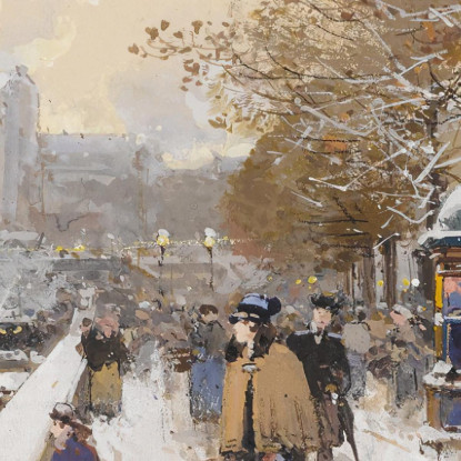 Quai Des Célestins Eugène Galien-Laloue egl64 quadro stampato su tela