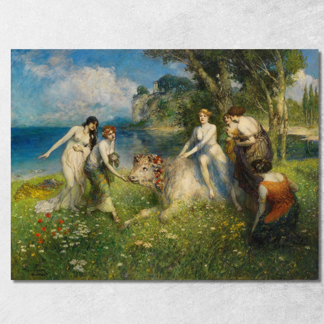 L'Europa Sul Toro Ferdinand Leeke flk3 quadro stampato su tela