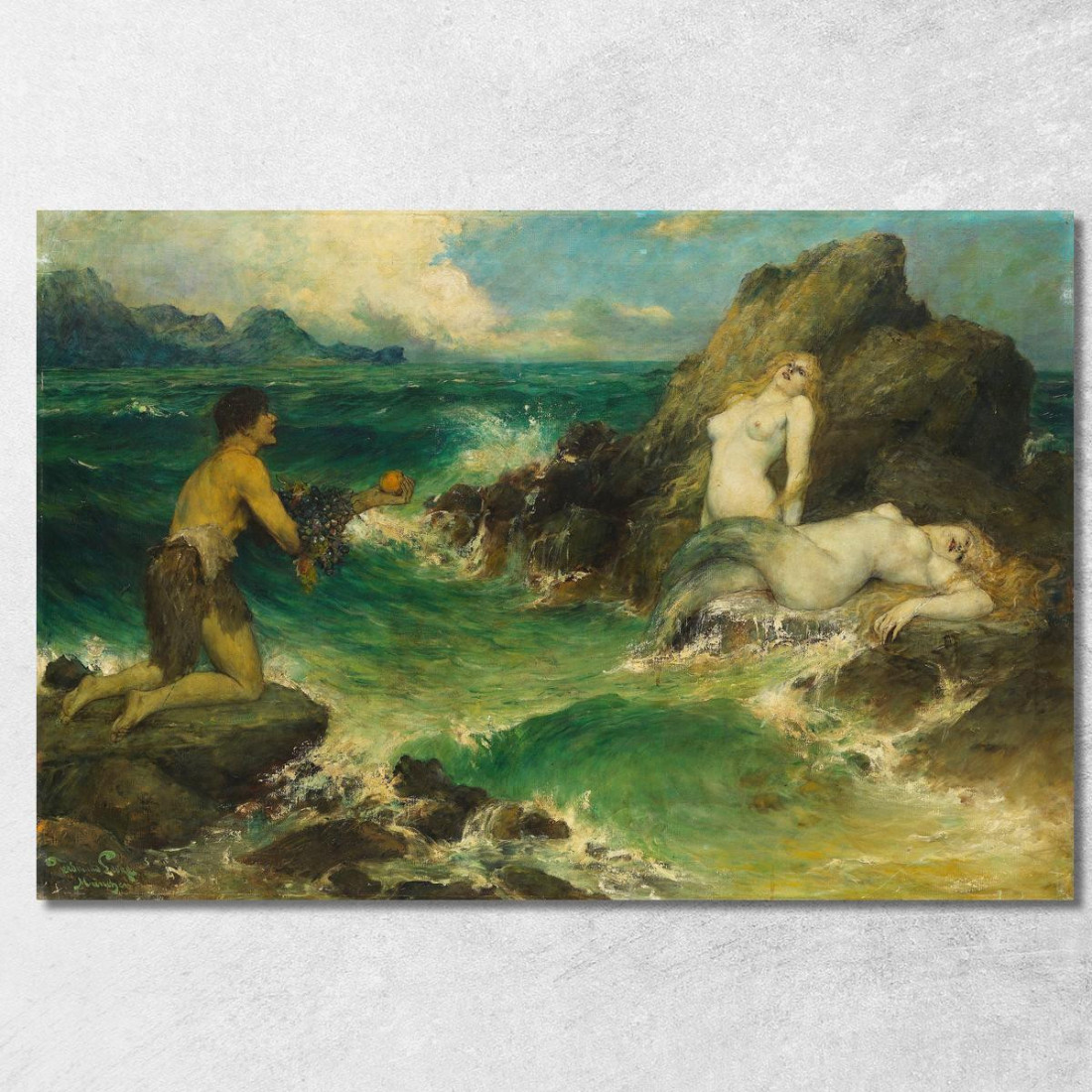 Sirene Ferdinand Leeke flk5 quadro stampato su tela